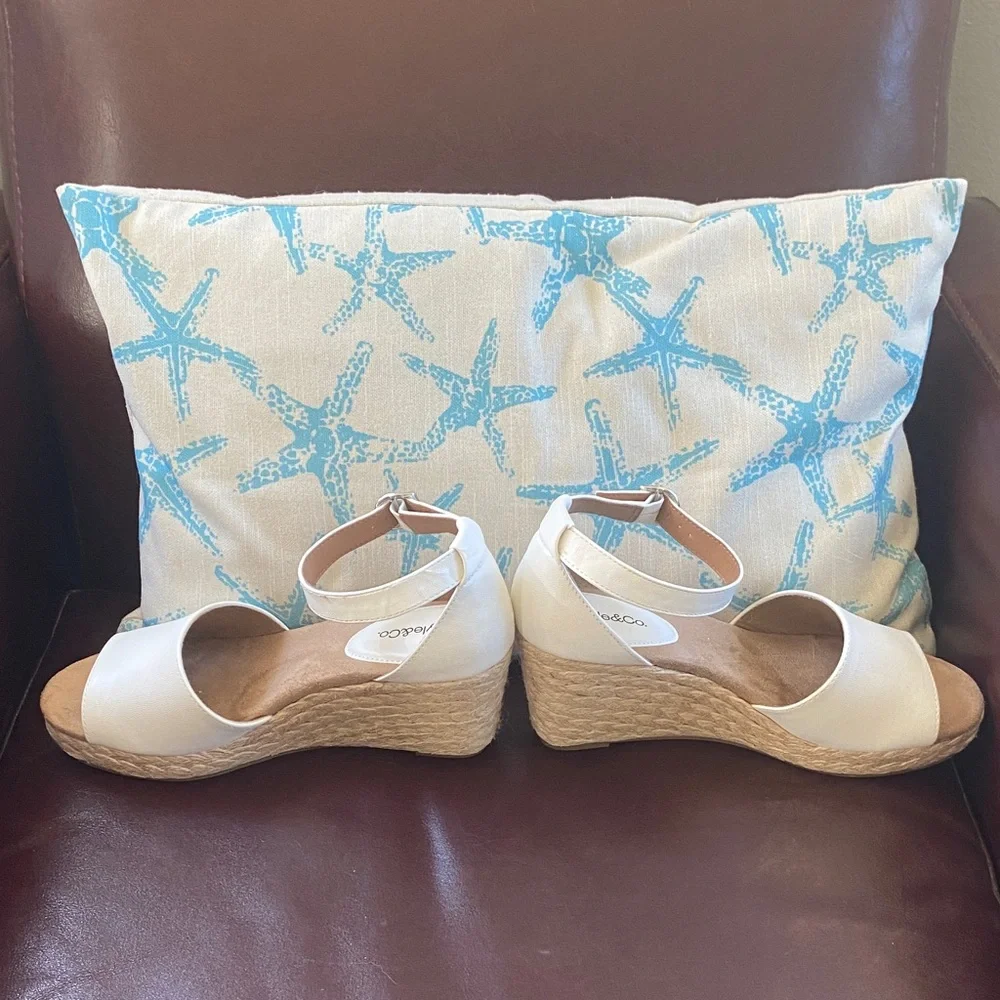 Style & Co. White Espadrille Wedge Sandals